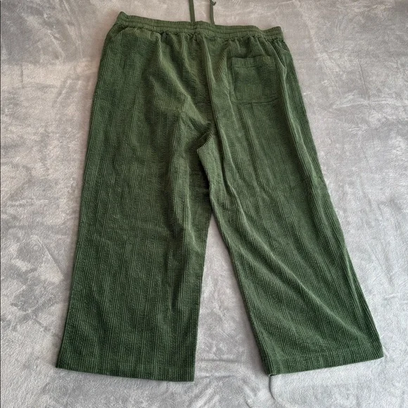NWOT Lucy & Yak Norris Wide Leg Cotton Corduroy Trousers Green Size 2XL - Picture 5 of 14